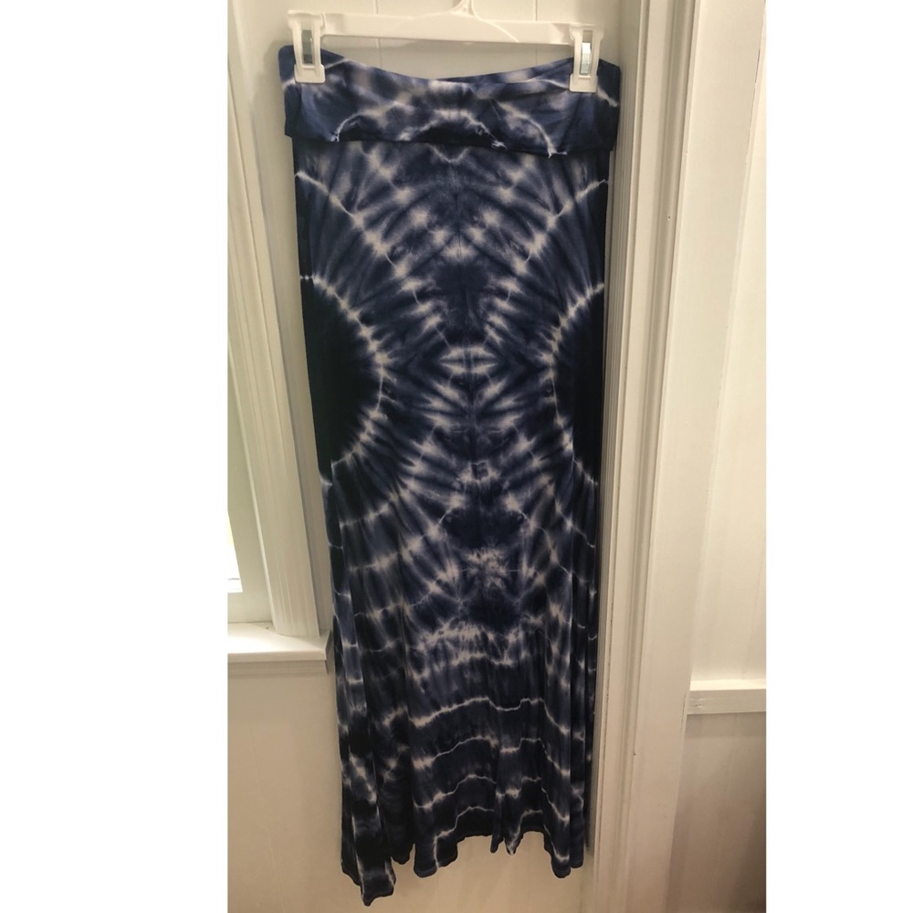 Blue Tie Dye Maxi Skirt.